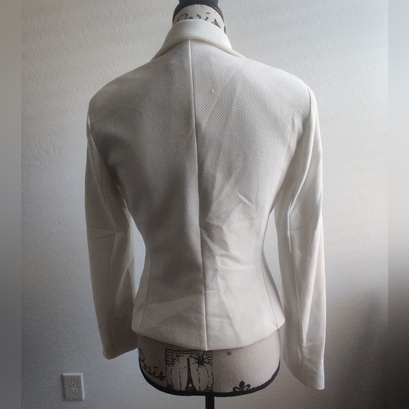 Bright White Hydromel (Brazilian) textured career suit jacket blazer (P) 🇧🇷 - Picture 3 of 8
